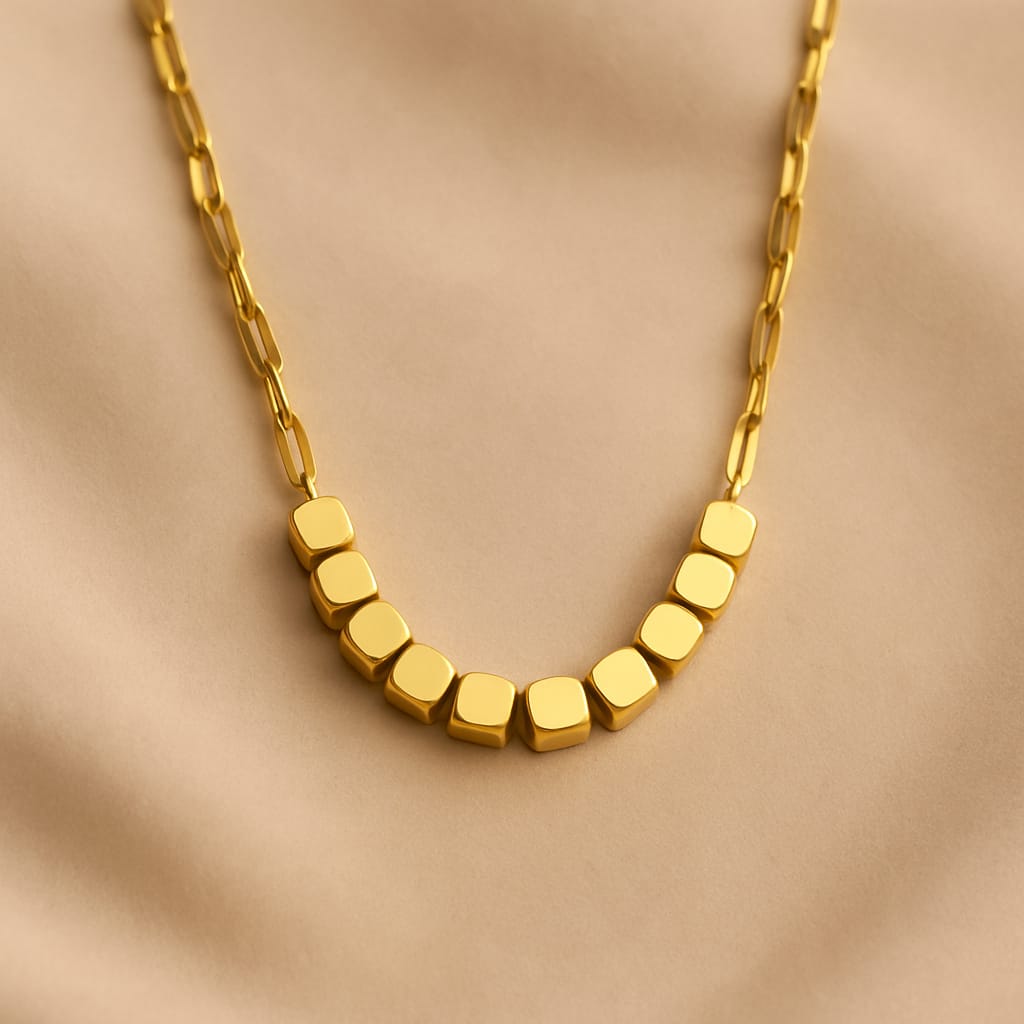 Golden Cube Necklace