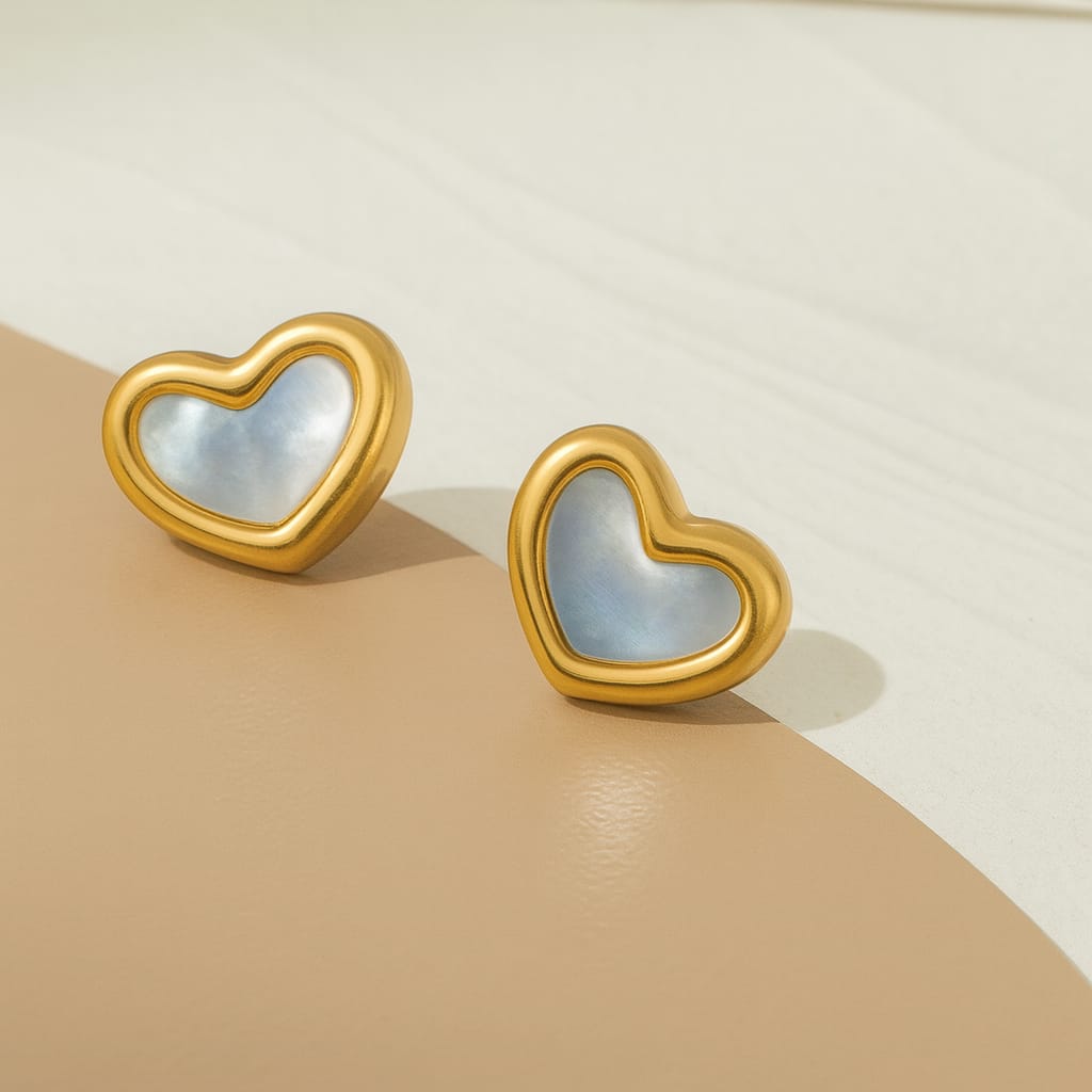 Luna Heart Studs