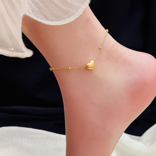 Heart Charm Anklet