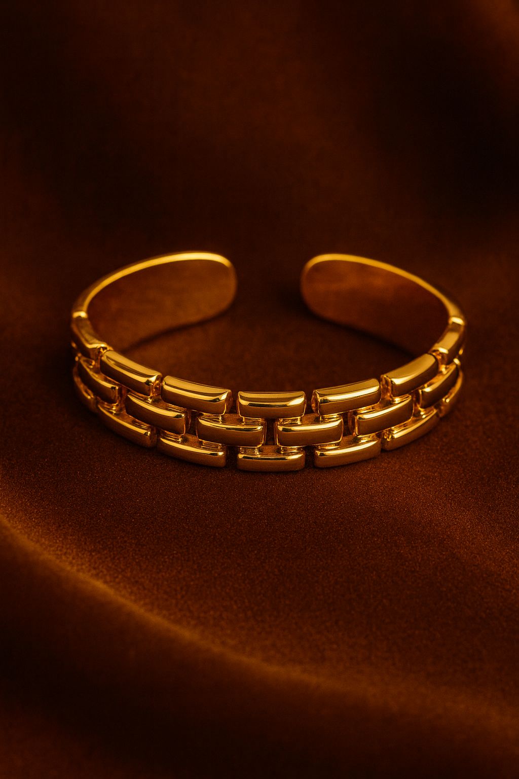 Geometric Link Cuff Ring