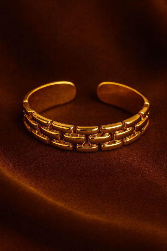 Geometric Link Cuff Ring