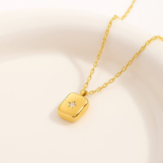 Golden Starburst Pendant Necklace