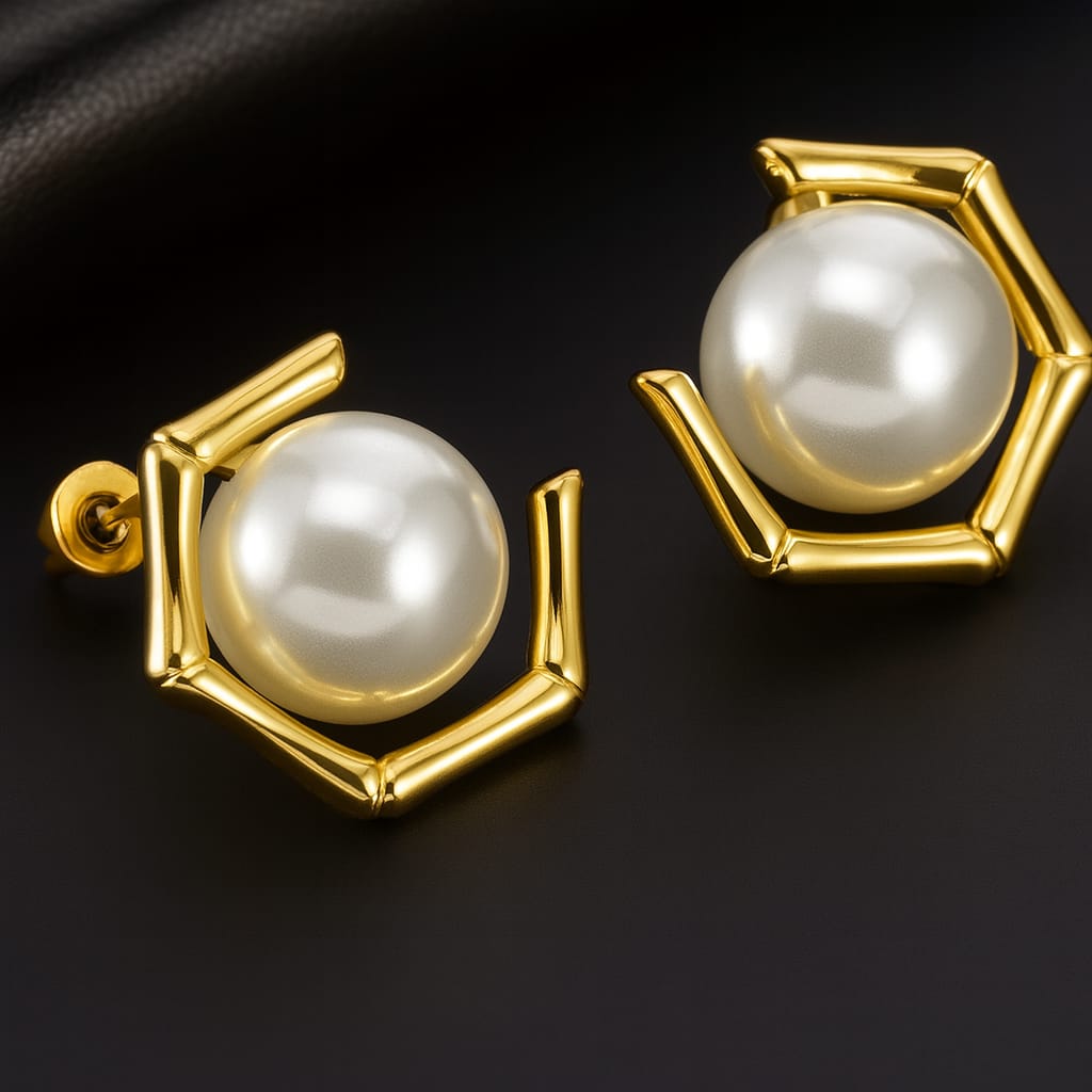 Pearl Hexa Studs