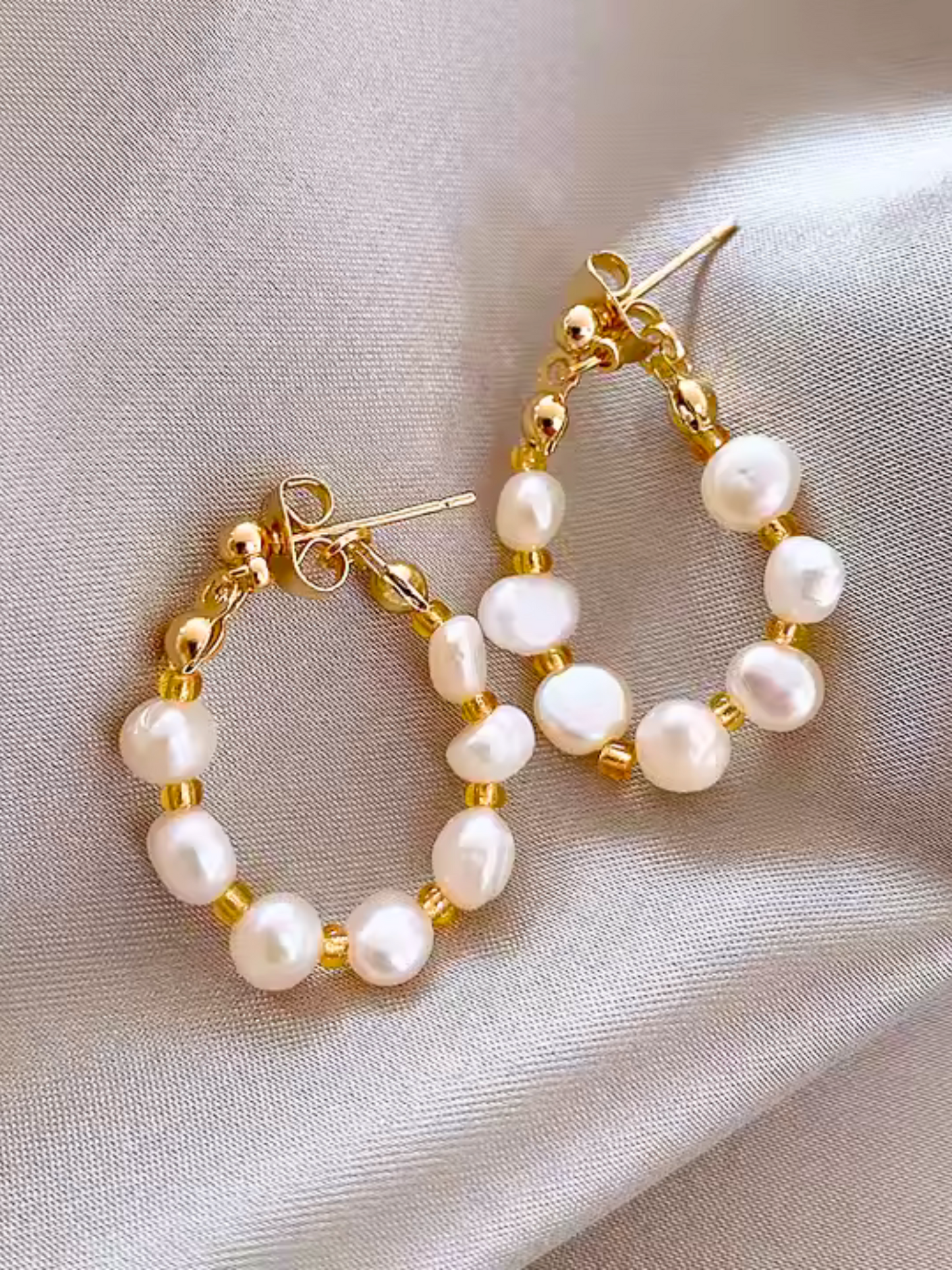Pearl Hoop Earrings
