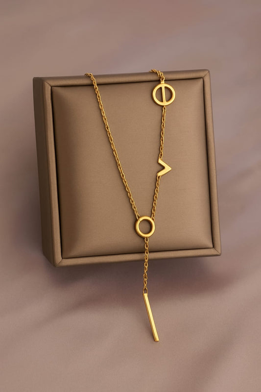 Geometric Y Necklace