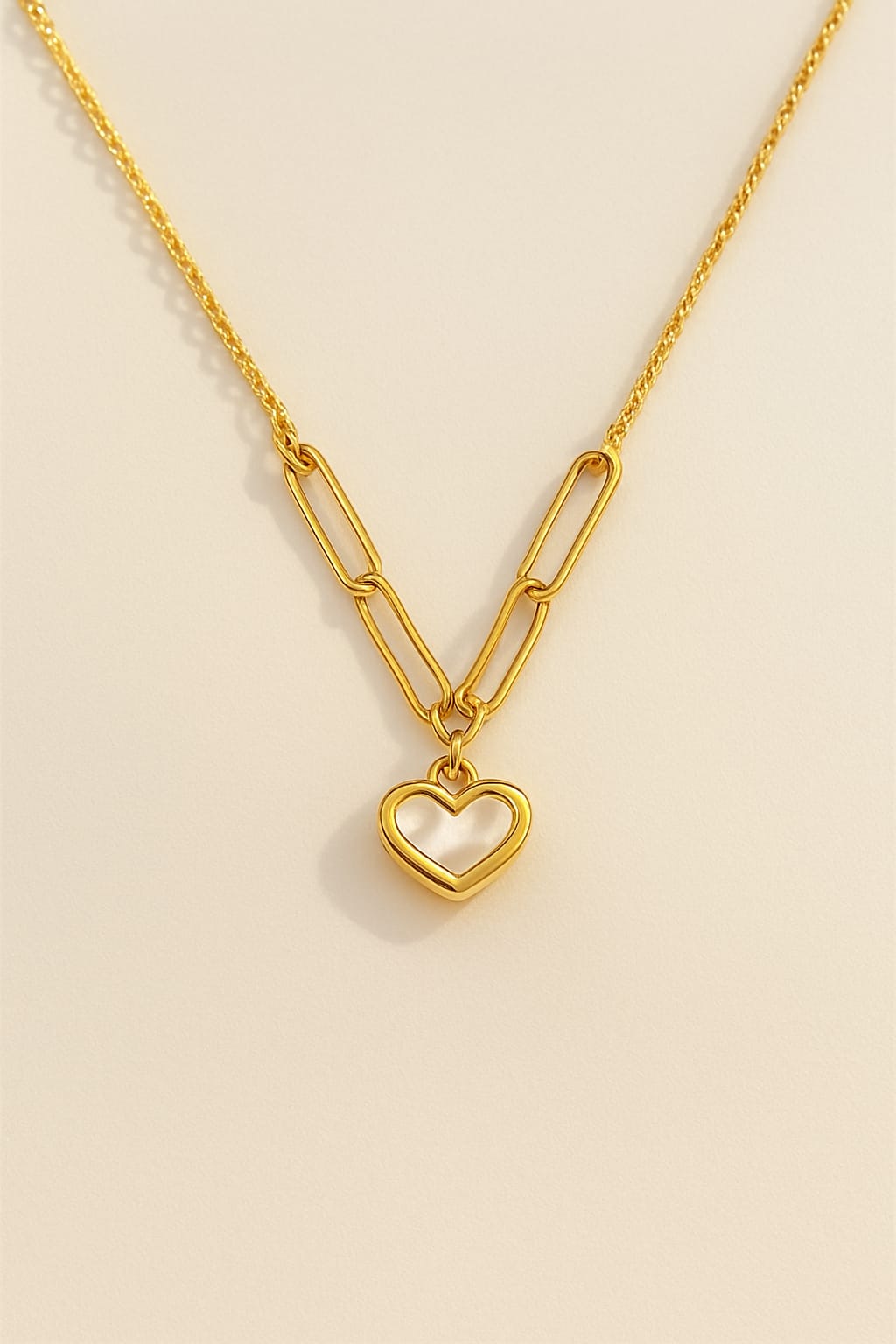 Golden Link Heart Necklace