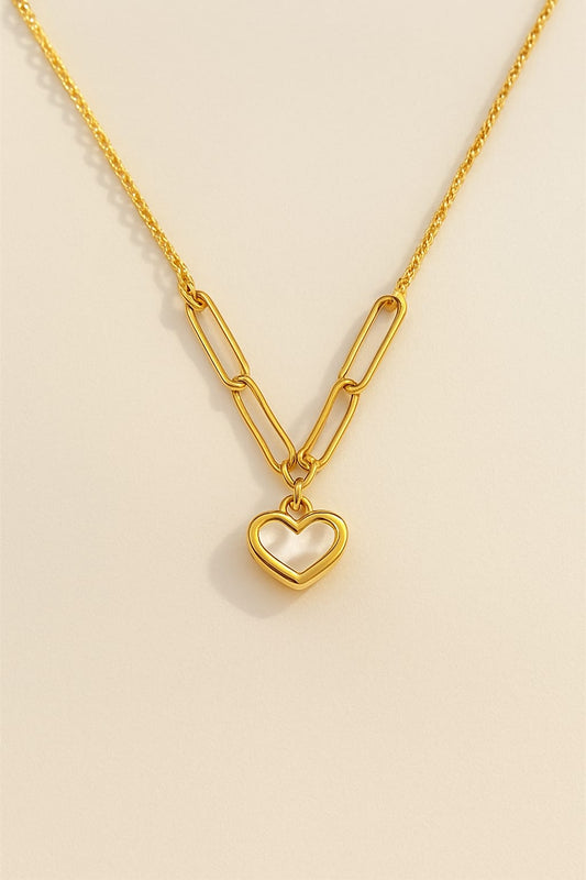Golden Link Heart Necklace