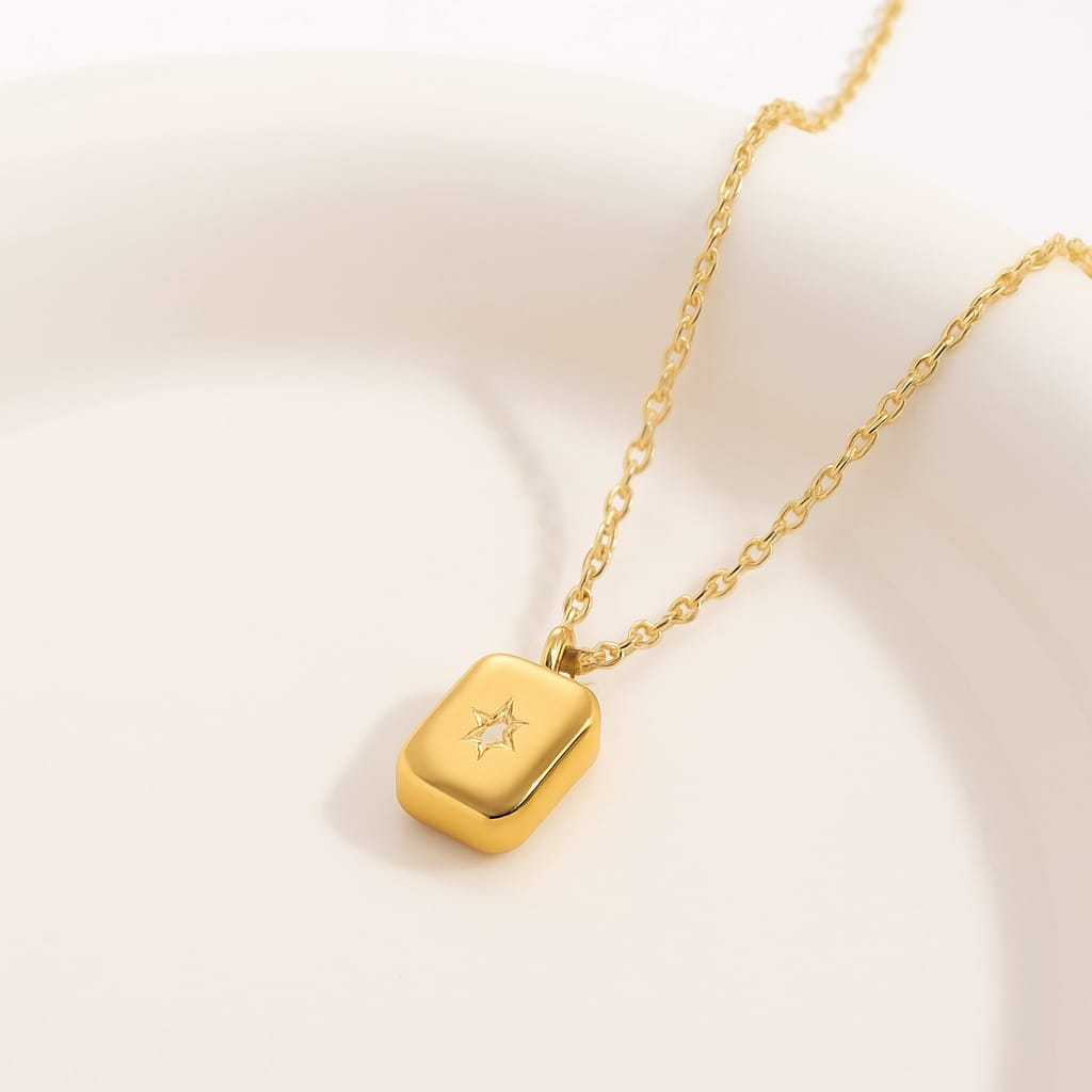 Golden Starburst Pendant Necklace
